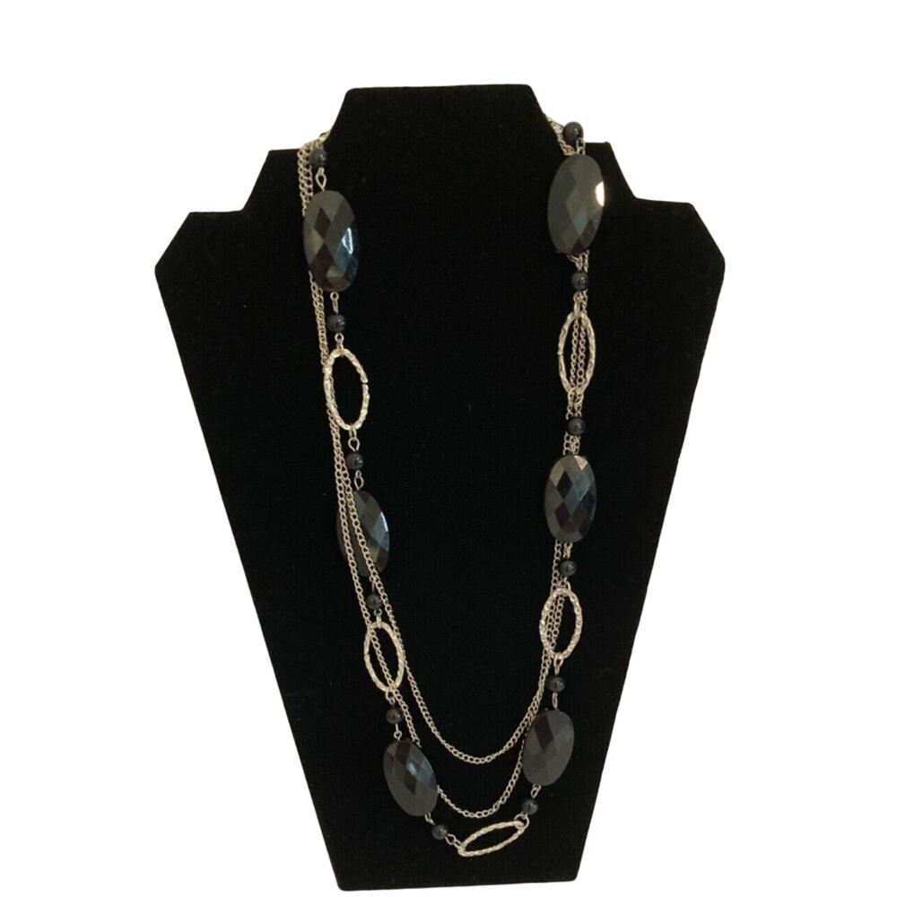 24" Silver-tone Mixed Chain Multistrand Layered Necklace Cascade Fashion Jewelry